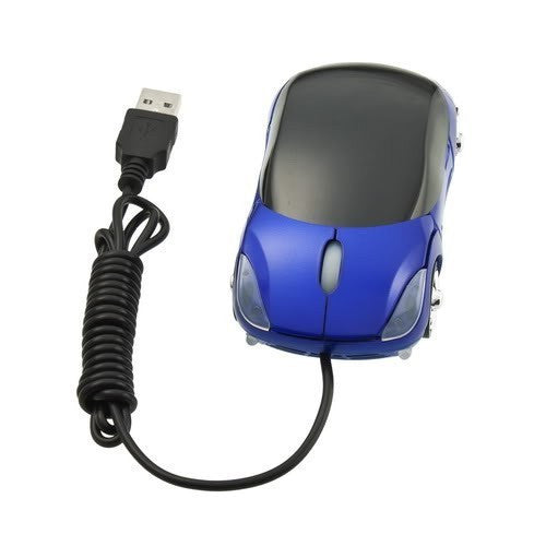 Autós lézeres 3D USB egér kék színben, autós dizájnnal