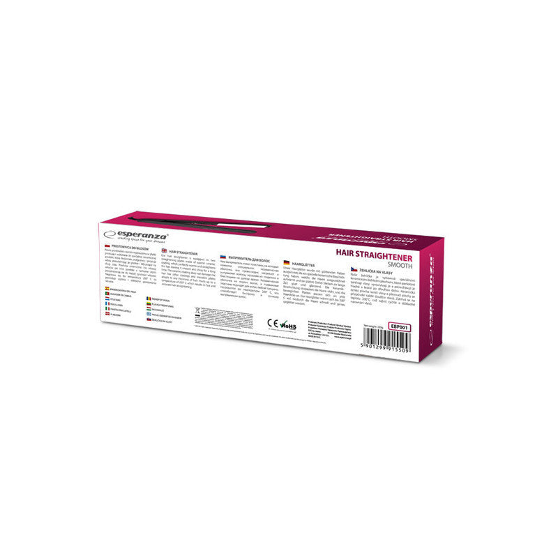 Esperanza Smooth Hair Straightener - Professzionális Hajsimáító Vas - EBP001