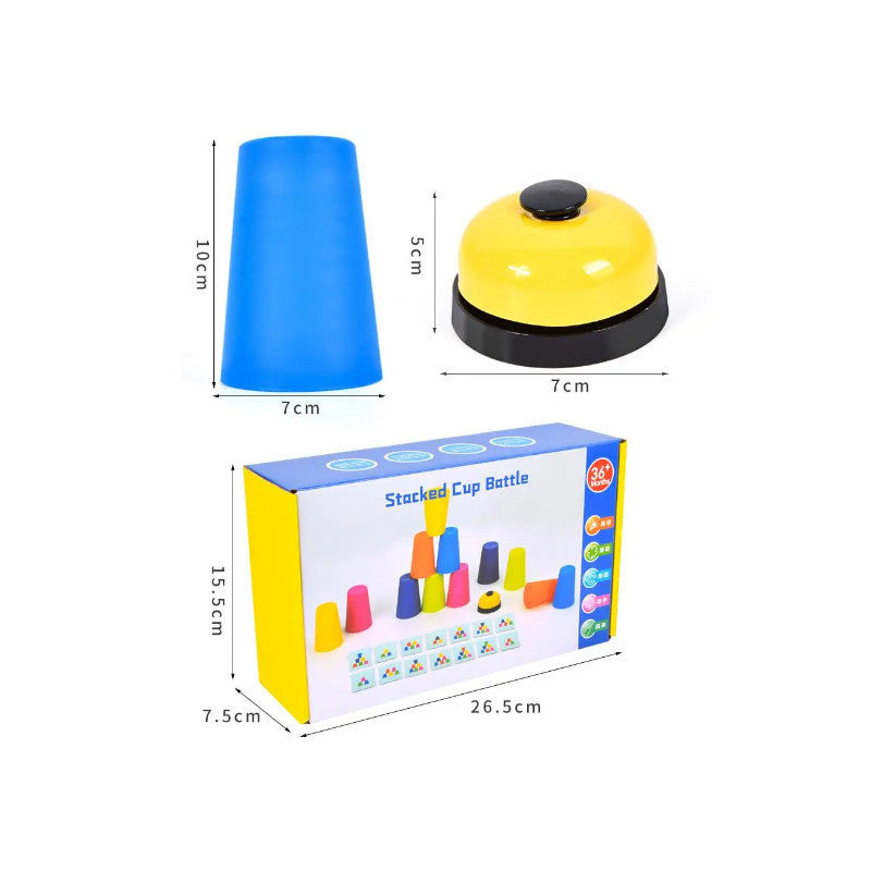 Montessori Toys Stack Cup fejlesztő játék kártyával gyerekeknek