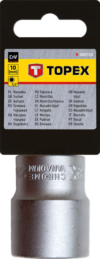TOPEX Dugókulcs 10mm, 1/2", hatlapú 38D710
