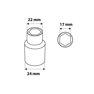 NEO TOOLS Dugókulcs 17mm, 1/2", hatlapú 25 év garanciával 08-417