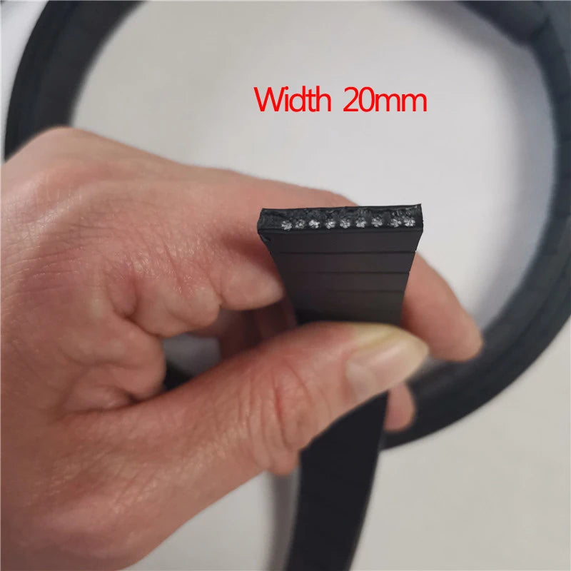 TPU beépített acélhuzal lapos övek fitneszeszközökhöz, vastagság 2 mm, szélesség 20/25/30/40 mm, lábhajtású gépmeghajtó tartozékok