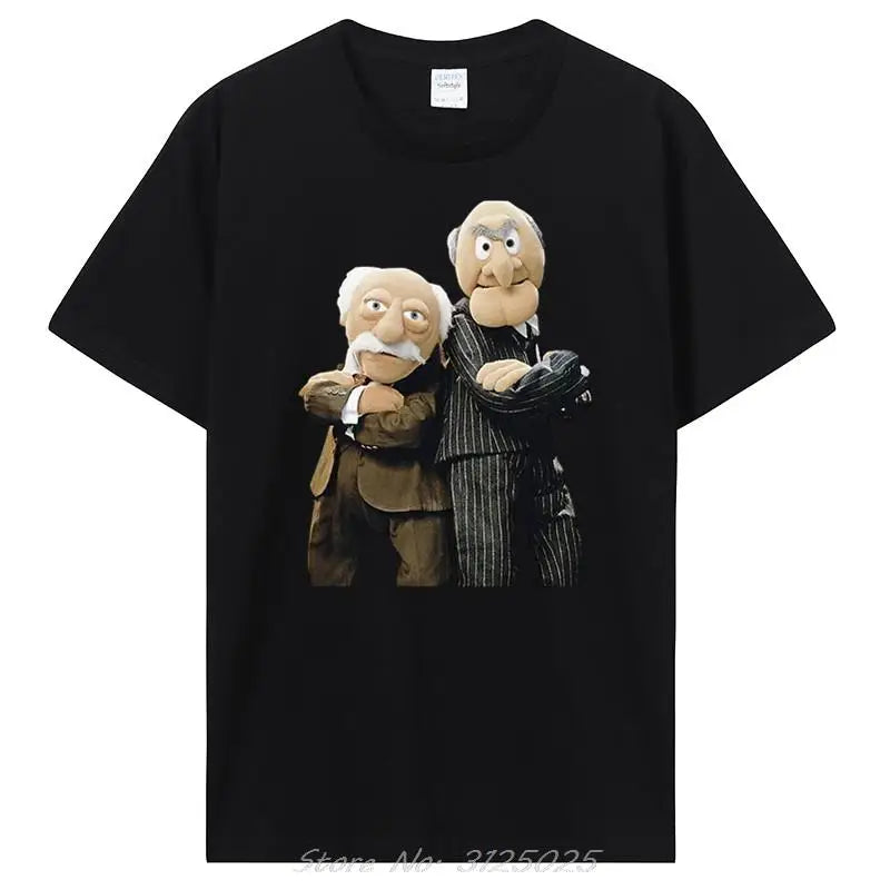 Statler and Waldorf fekete póló ruházat divat 100% pamut jó minőségű márkás pamut ing stílus menő ingek