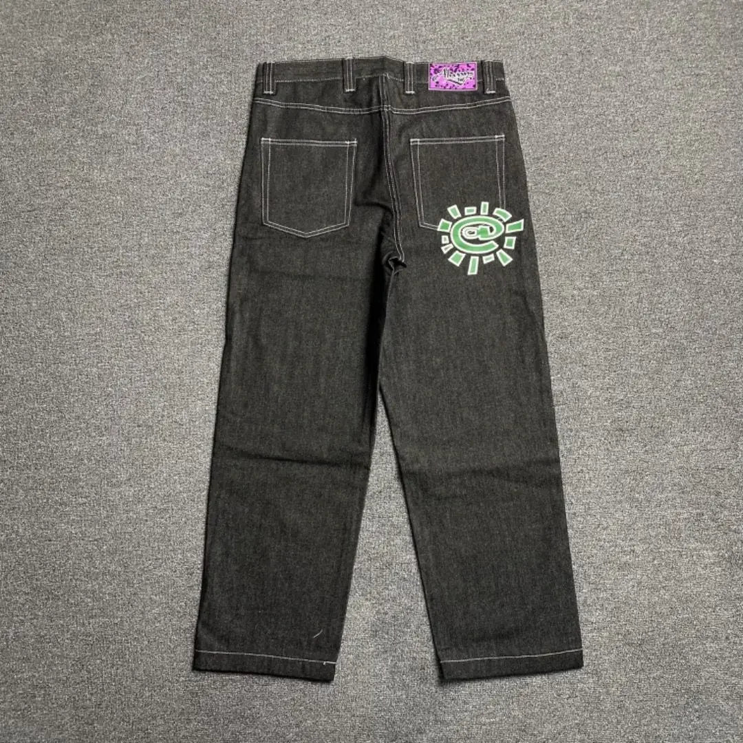 Új Always Jeans Kiváló minőségű Nyomott Hímzésű Egyenes Farmer Fekete Nadrág Férfi Farmer Mintás Trendi Utcai Viselet Always Jeans Férfi