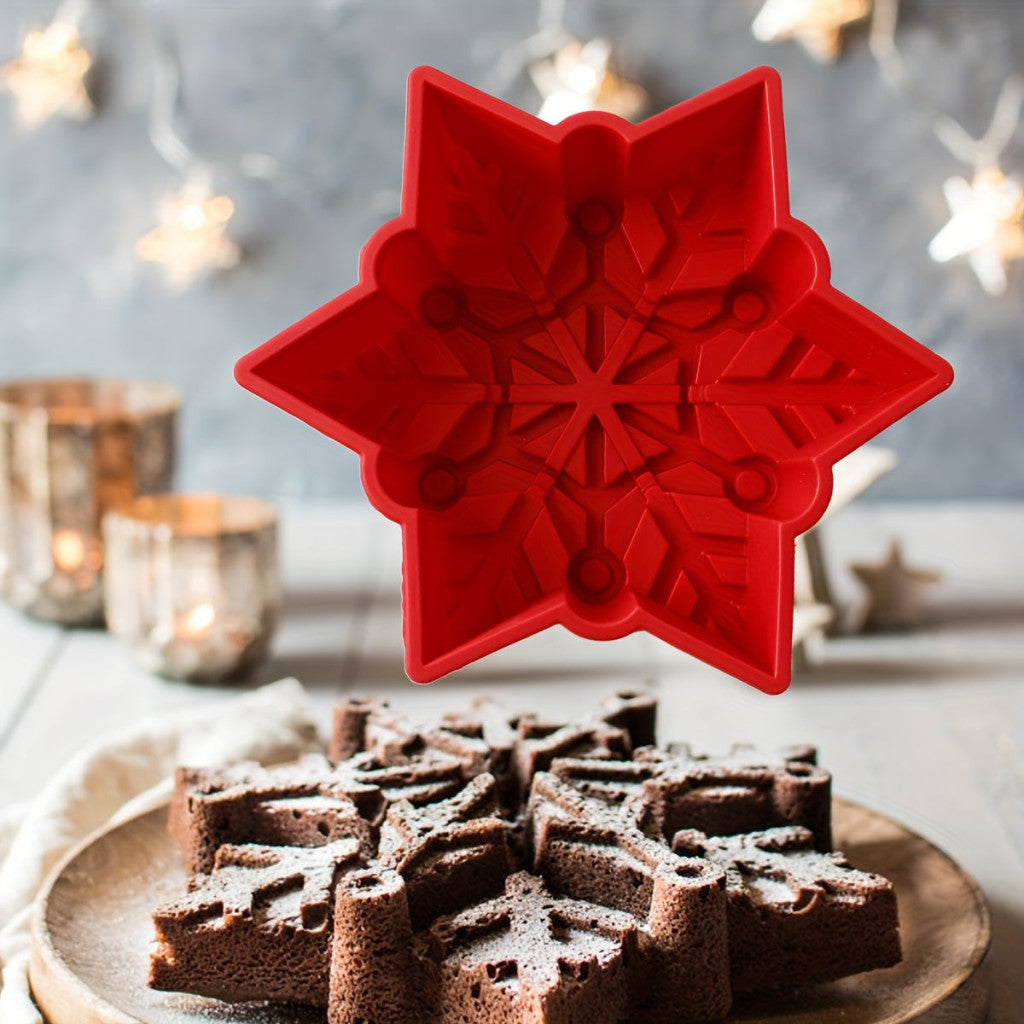 8-ágú hópehely szilikon tortaforma karácsonyi sütéshez
