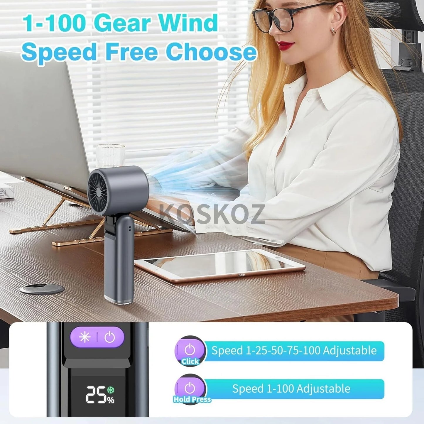 3 az 1-ben kézi ventilátor, mini ventilátor zseblámpával és hűtéssel, légturbós hűtőventilátorral kültéri tevékenységekhez, utazáshoz, munkához