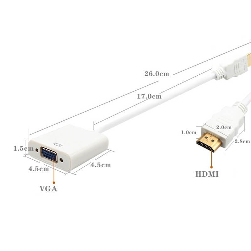 HDMI VGA átalakító kábel, HDMI VGA adapter, számítógép és monitor csatlakoztatásához