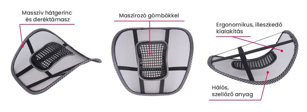 Ergonomikus Deréktámasz és Háttámasz Autóba és Irodai Székre