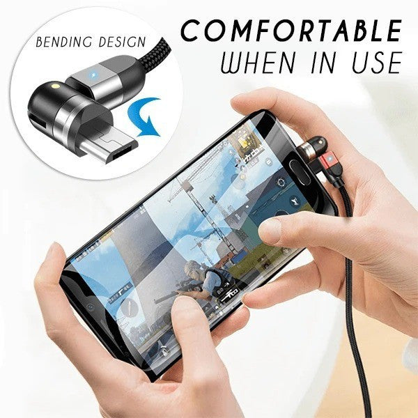 Dupla 360°-os mágneses töltő kábel Android USB-C eszközökhöz