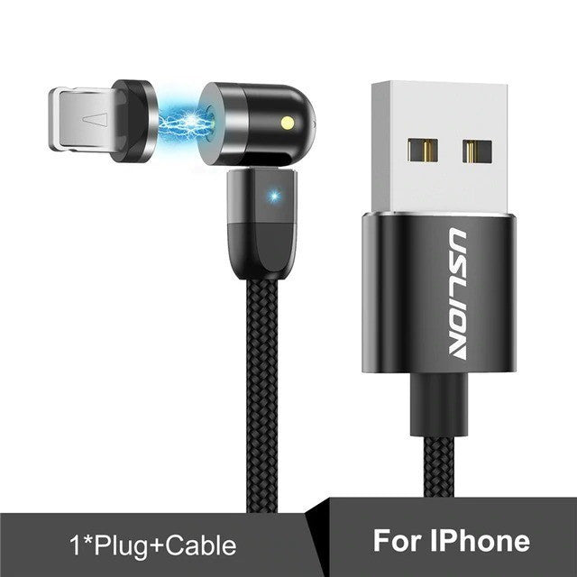 Dupla 360°-os mágneses töltő kábel Android USB-C eszközökhöz