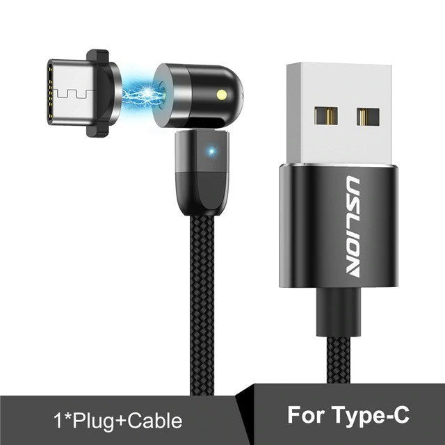 Dupla 360°-os mágneses töltő kábel Android USB-C eszközökhöz