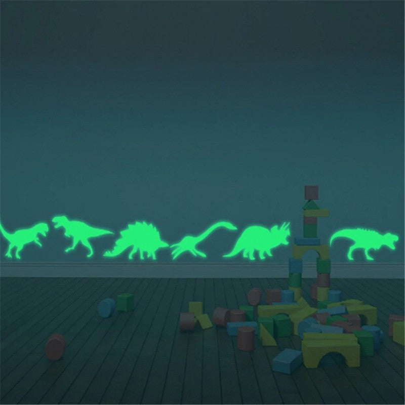 Világító dinoszaurusz formájú faldísz szett (9 darab) gyerekszobába