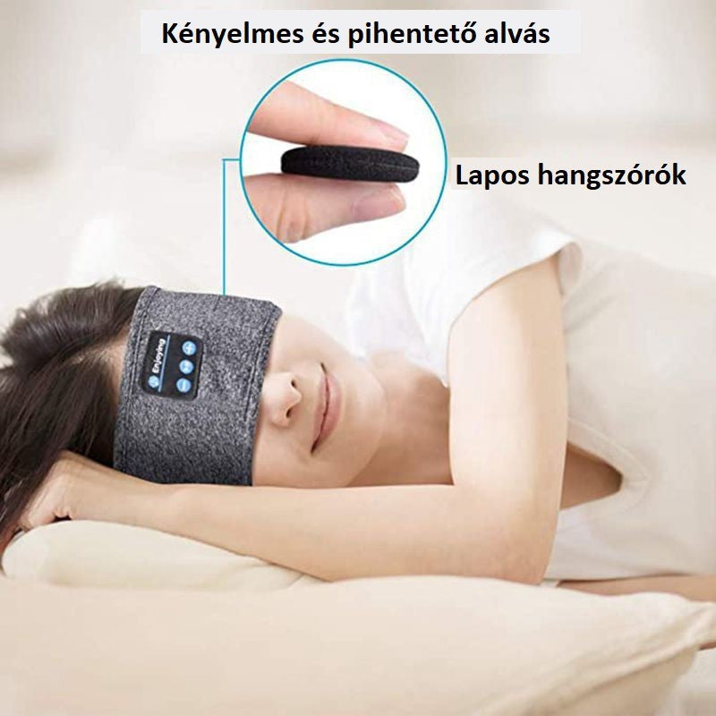 Bluetoothos Zenélő Fejpánt Fekete – Kényelmes Zenehallgatás és Alvás Közben