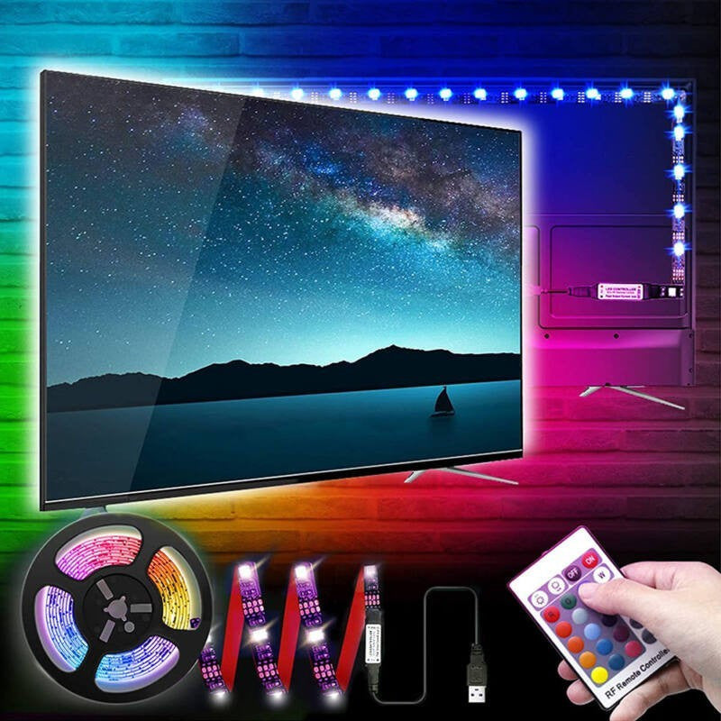 Univerzális USB LED szalag TV háttérvilágításhoz, távirányítóval vezérelhető