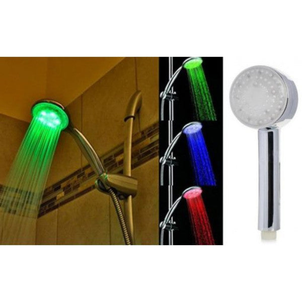 3 színben világító LED zuhanyfej - színváltós fürdőszobai kiegészítő