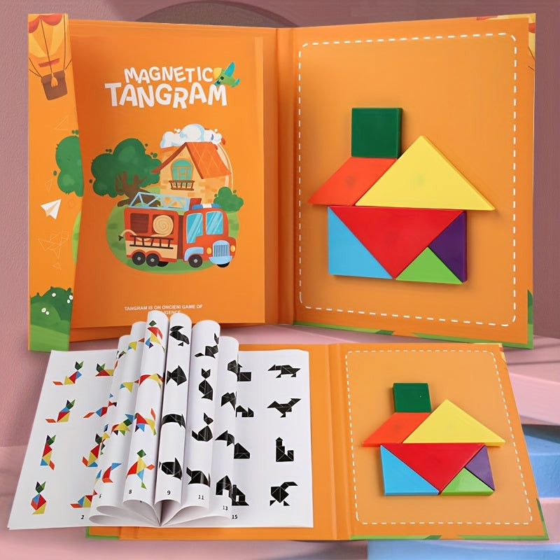 Színes Mágneses Tangram Készlet Gyerekeknek - Kreatív Fejlesztő Játék