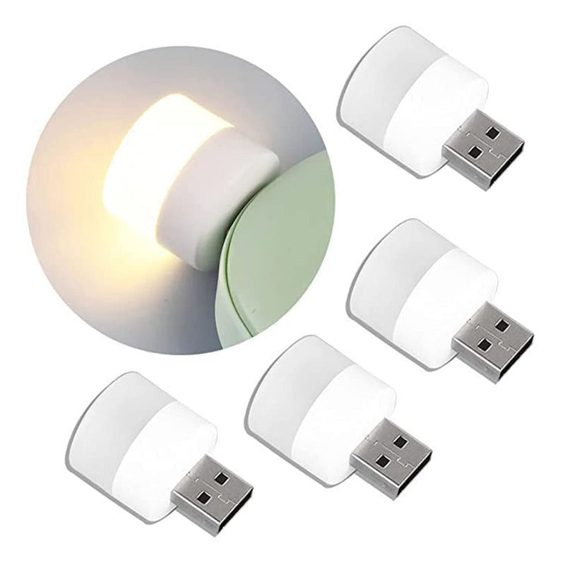 10db Mini USB Éjszakai Lámpa, Meleg Fehér és Hideg Fehér Fényű, Hordozható Világítás