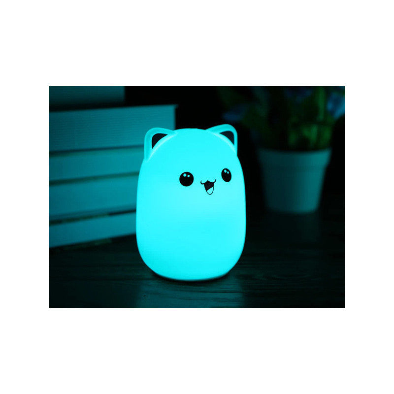 Távirányítós RGB LED macska alakú éjszakai fény gyerekeknek és felnőtteknek