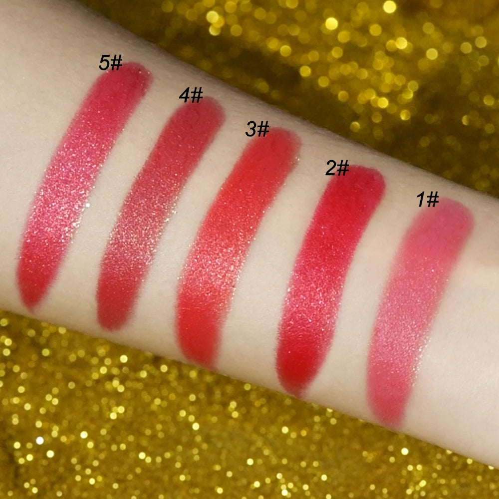 Csillámos rúzs Hidratáló smink Bársonyos matt arany rúzs Vízálló ajakrúzsok Szexi fényes piros kozmetikai pigment Nude Rouge