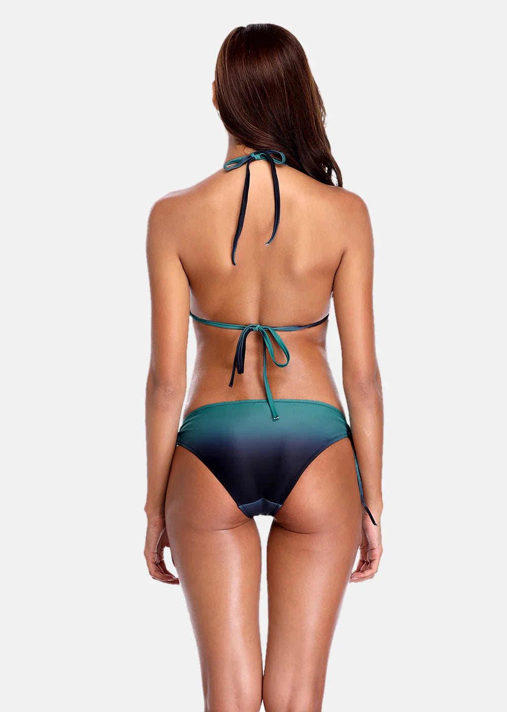 Anfilia női bikiniszett színátmenetes fürdőruha pántnélküli fürdőruha oldalsó kötés fürdőruha szexi bikini