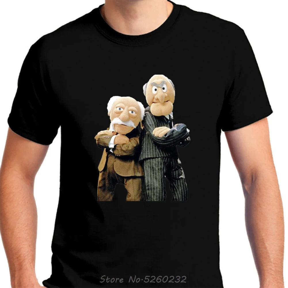 Statler and Waldorf fekete póló ruházat divat 100% pamut jó minőségű márkás pamut ing stílus menő ingek