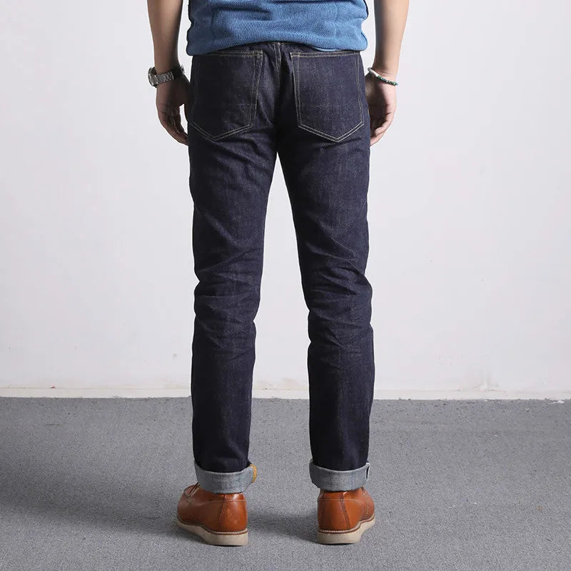 511XX-0009 RedTornado Raw Denim 16oz-os indigókék Selvage One mosott, szanforizált cipzáras nadrág