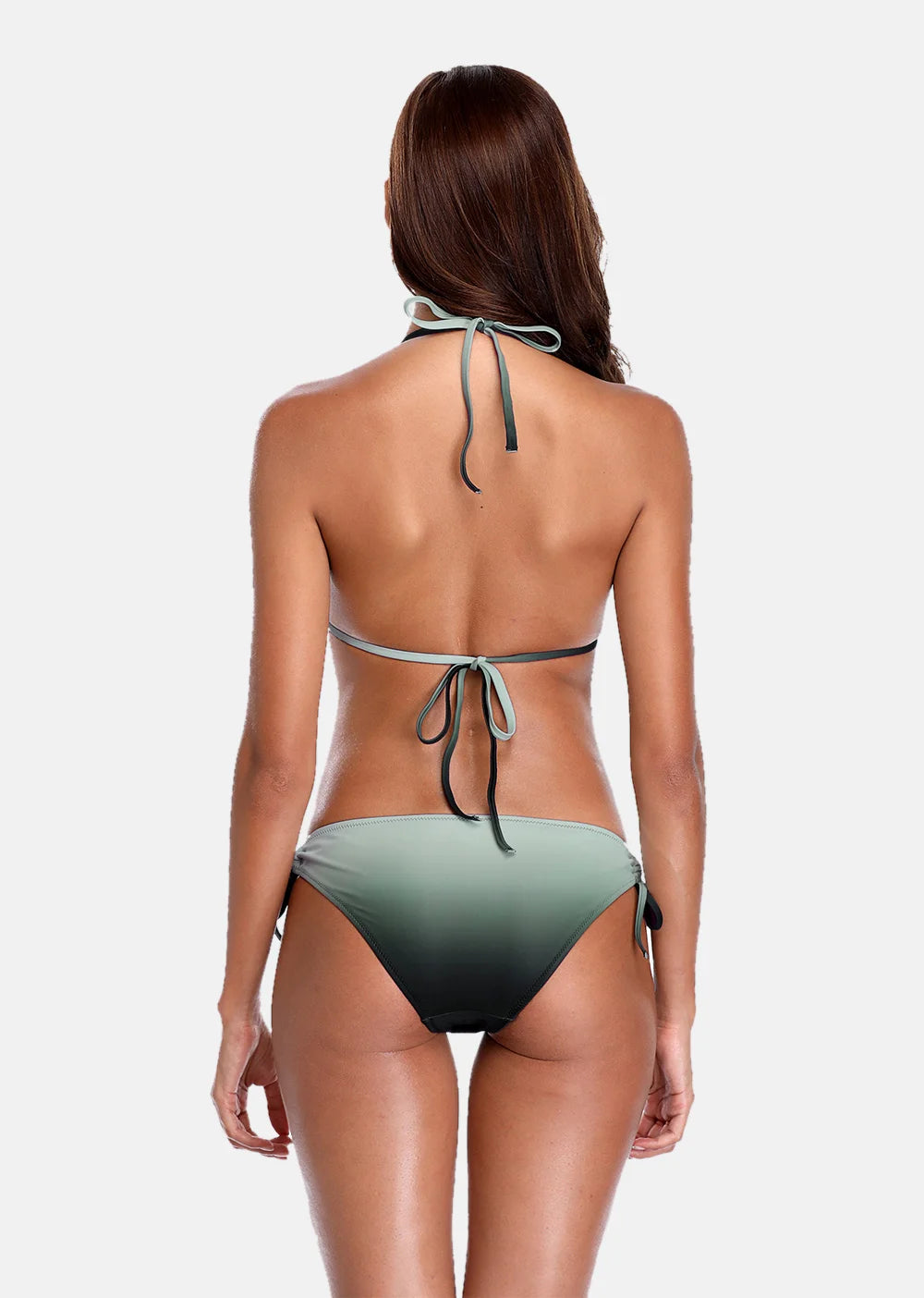 Anfilia női bikiniszett színátmenetes fürdőruha pántnélküli fürdőruha oldalsó kötés fürdőruha szexi bikini