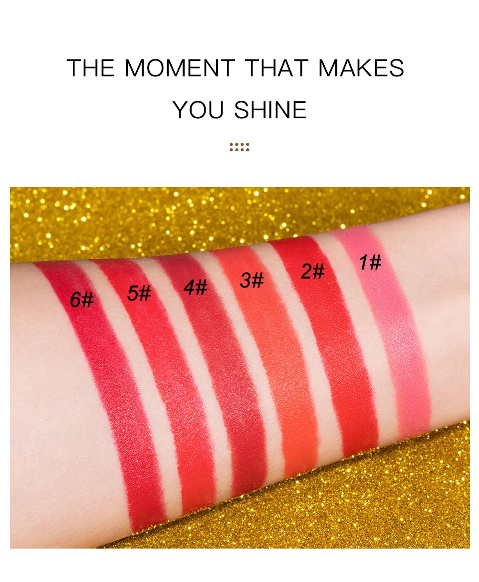 Csillámos rúzs Hidratáló smink Bársonyos matt arany rúzs Vízálló ajakrúzsok Szexi fényes piros kozmetikai pigment Nude Rouge