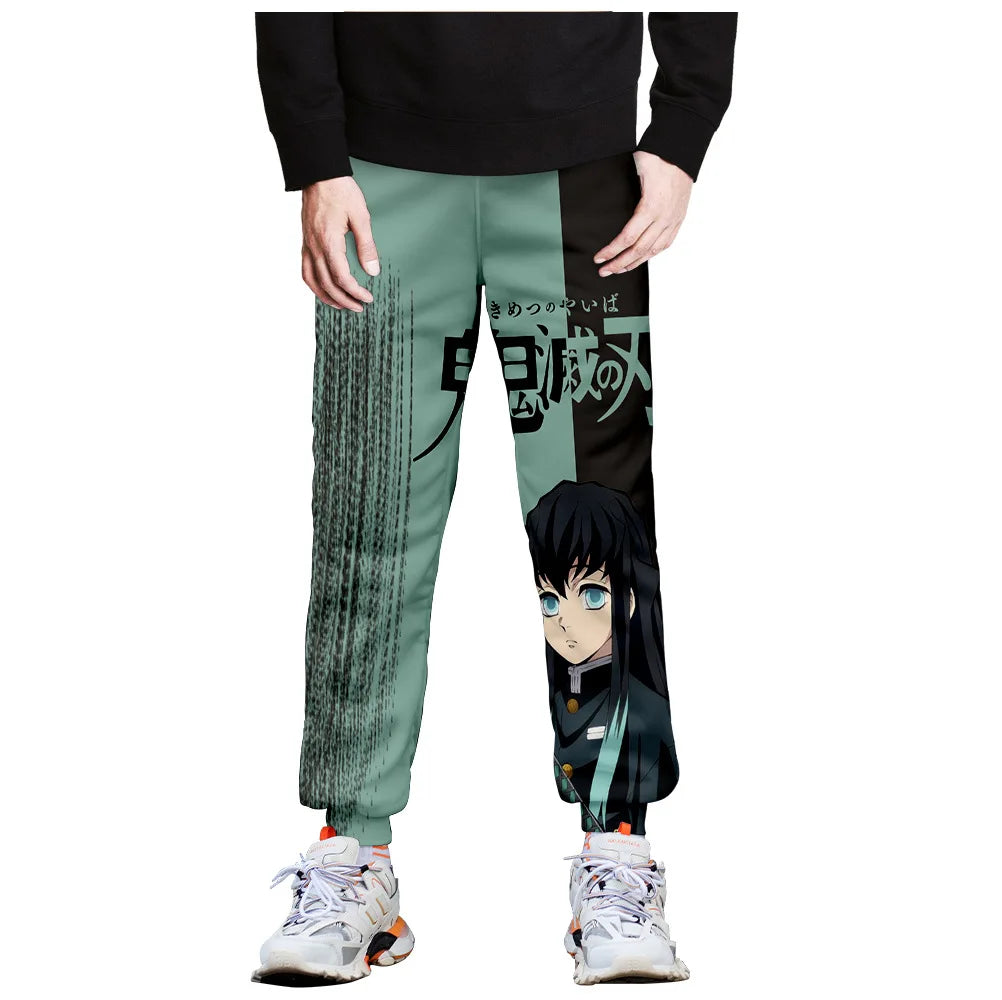 Kimetsu No Yaiba Tomioka Giyuu Fiú Lány Hosszú Nadrág Demon Slayer Melegítőnadrág Férfi Női Anime Rajzfilm Sportruházat