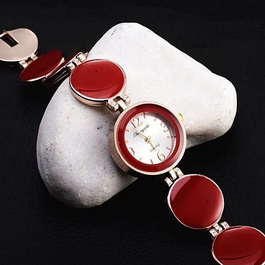Női karóra hölgyeknek nemes divatos alkalmi 5 színű ostya alakú kerek tárcsás karkötőóra Mujor kvarc karóra női relojes