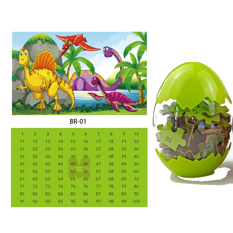 Dinós puzzle tojásban