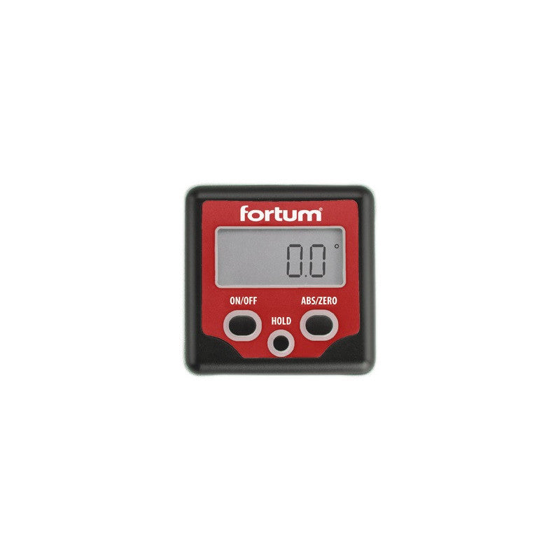 FORTUM digitális szögmérő, mérési tartomány: ±180° (0°-360°), pontoság: ±0,1°, felbontás: 0,1° FORTUM