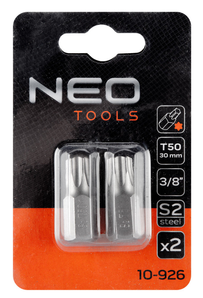 NEO TOOLS Torx bit, 3/8", T50x30mm, S2, 2db 10-926