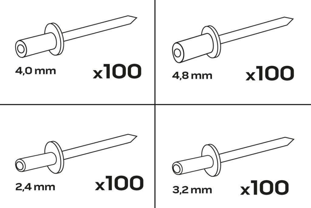 NEO TOOLS Alu popszegecs készlet, 400db 11-970
