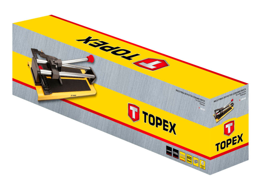 TOPEX Csempevágó 600mm, golyóscsapágyas, alumínium munkalap 16B160