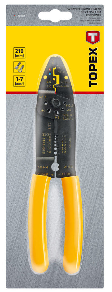 TOPEX Krimpelő-, kábelsarufogó 210mm 32D404