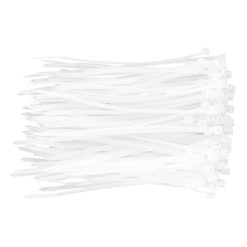 TOPEX KÁBELKÖTEGELŐ, gyorskötöző, 2,5mm x 100mm, fehér, 100db 44E975