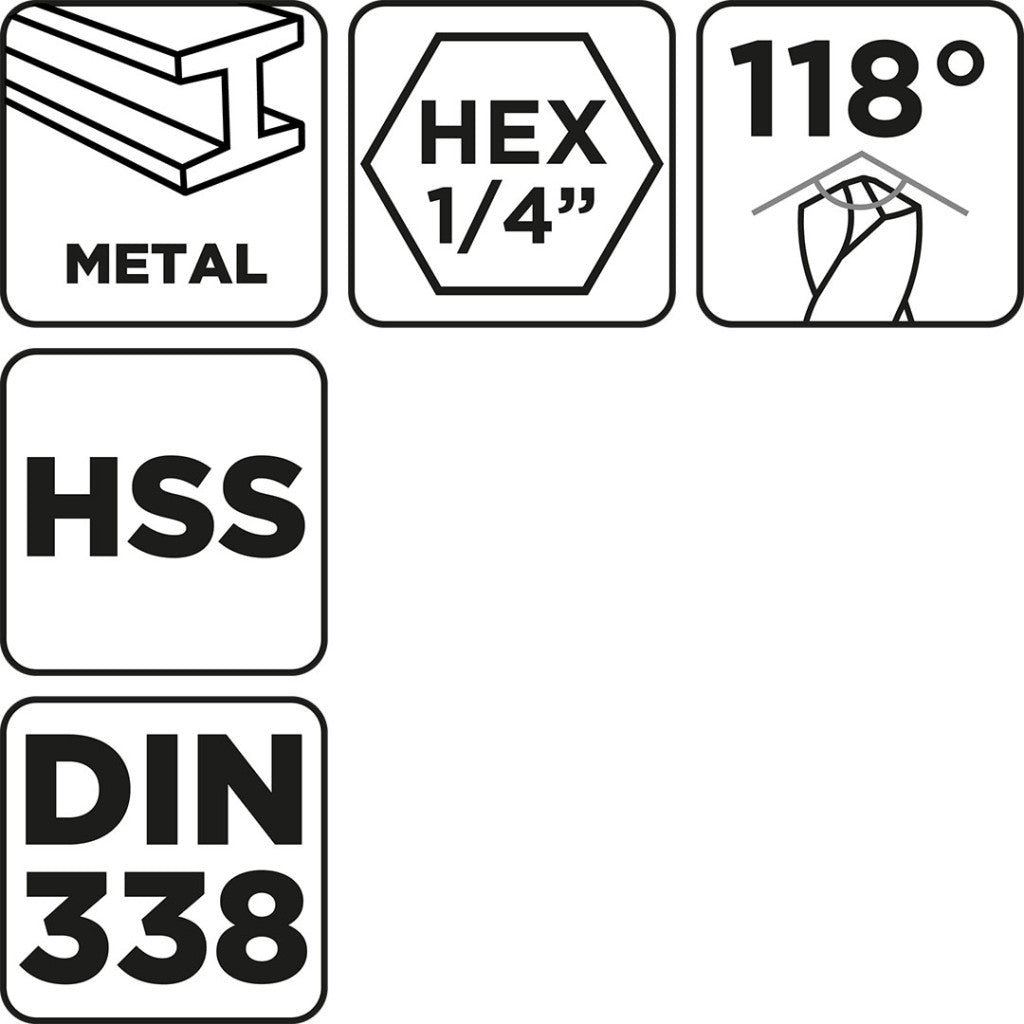 GRAPHITE Csigafúró, HSS DIN 338, 4mm, 2db/cs 54T987