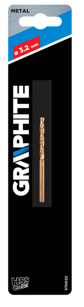 GRAPHITE Csigafúró HSS-COBALT 5% 3.2mm 57H022