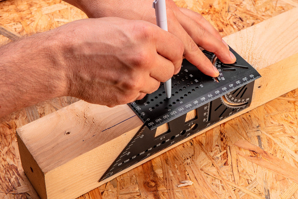 NEO TOOLS Jelölő sablon 3D, derékszög, vonalzó, szögmérő, alumíniumötvözet 72-115
