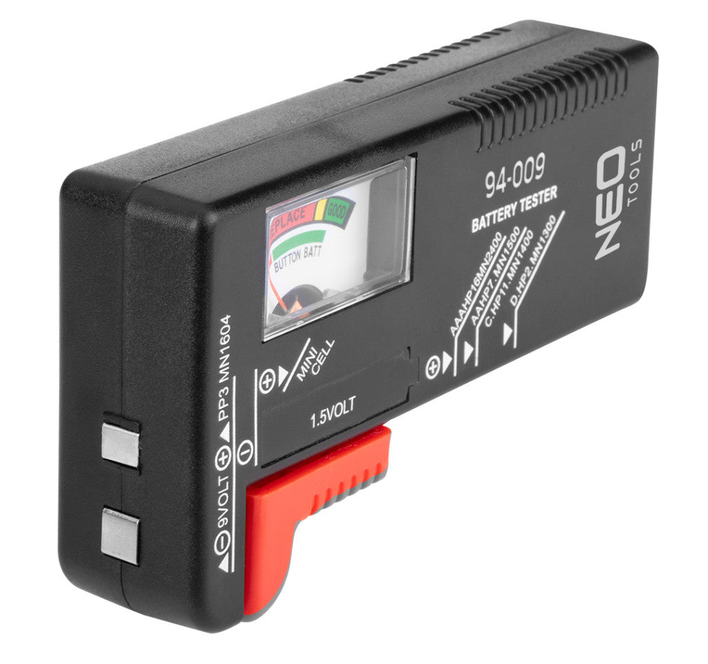 NEO TOOLS Akkumulátor és elemteszter, 1,5-9V-ig 94-009
