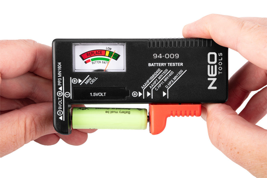 NEO TOOLS Akkumulátor és elemteszter, 1,5-9V-ig 94-009