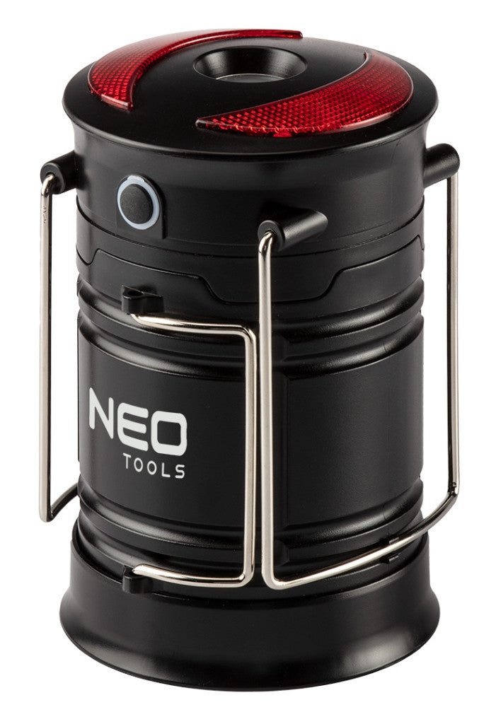 NEO TOOLS Kempinglámpa, 3 funkciós, összecsukható, 200lum, elemes 3xAA, COB LED, 3W 99-030