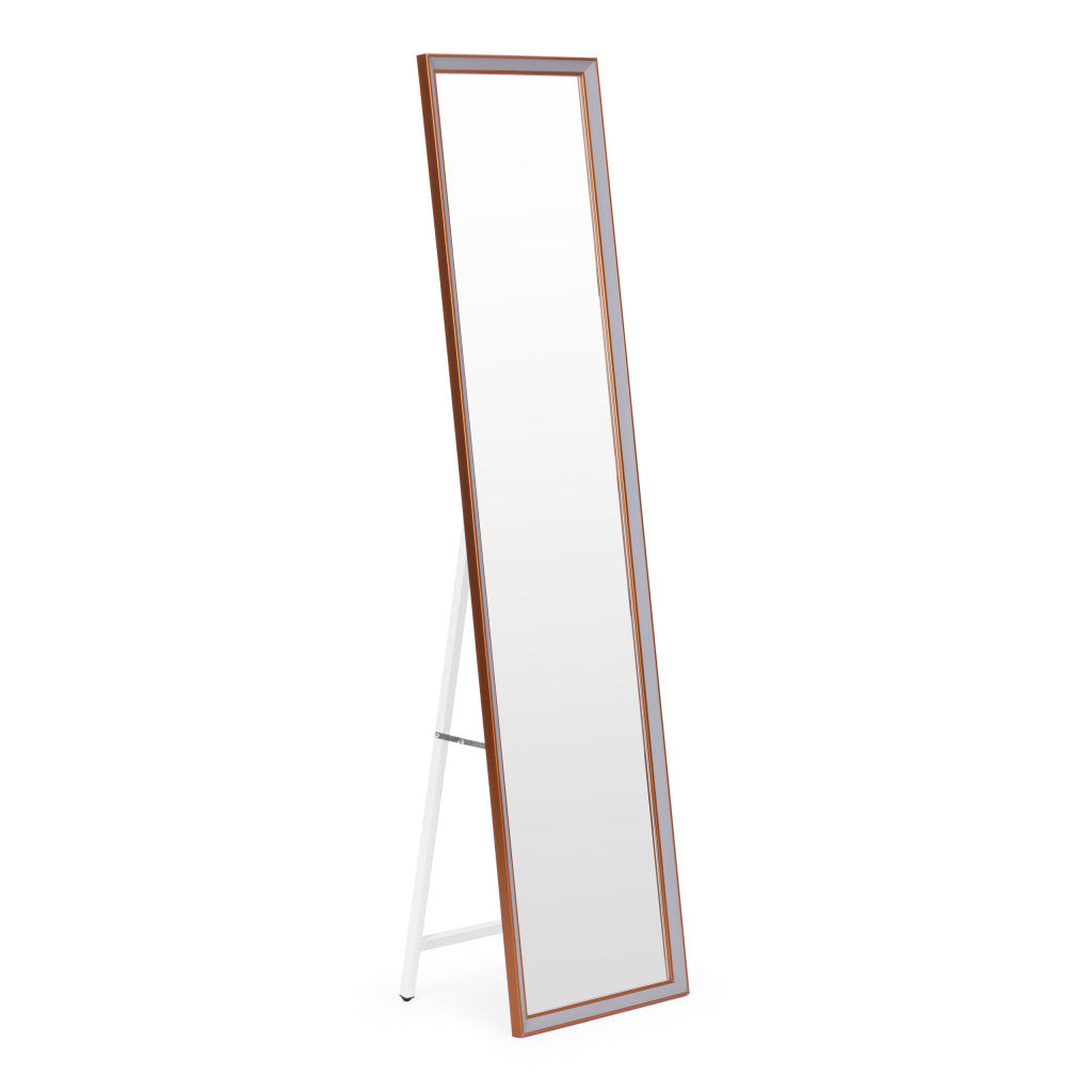 Nagy állótükör, 148 cm, alumínium keret, összecsukható, ModernHome