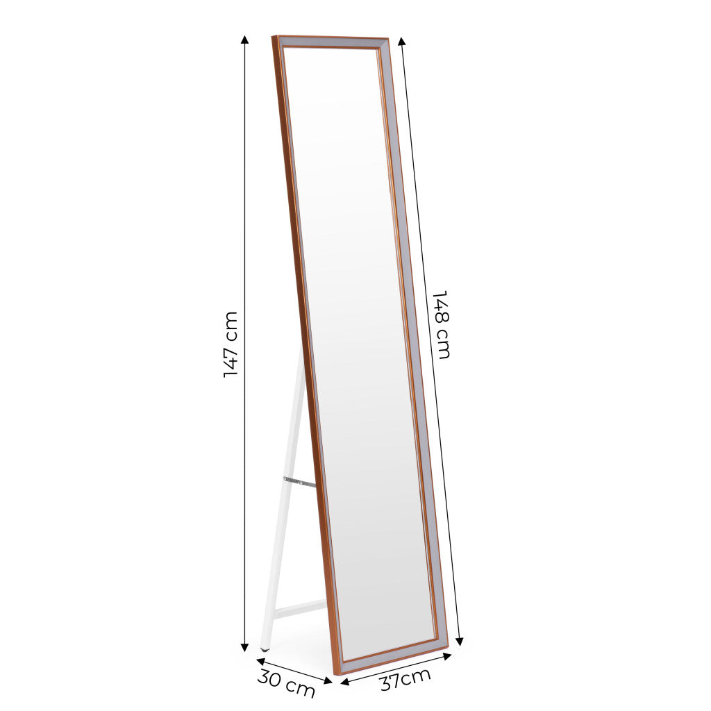 Nagy állótükör, 148 cm, alumínium keret, összecsukható, ModernHome