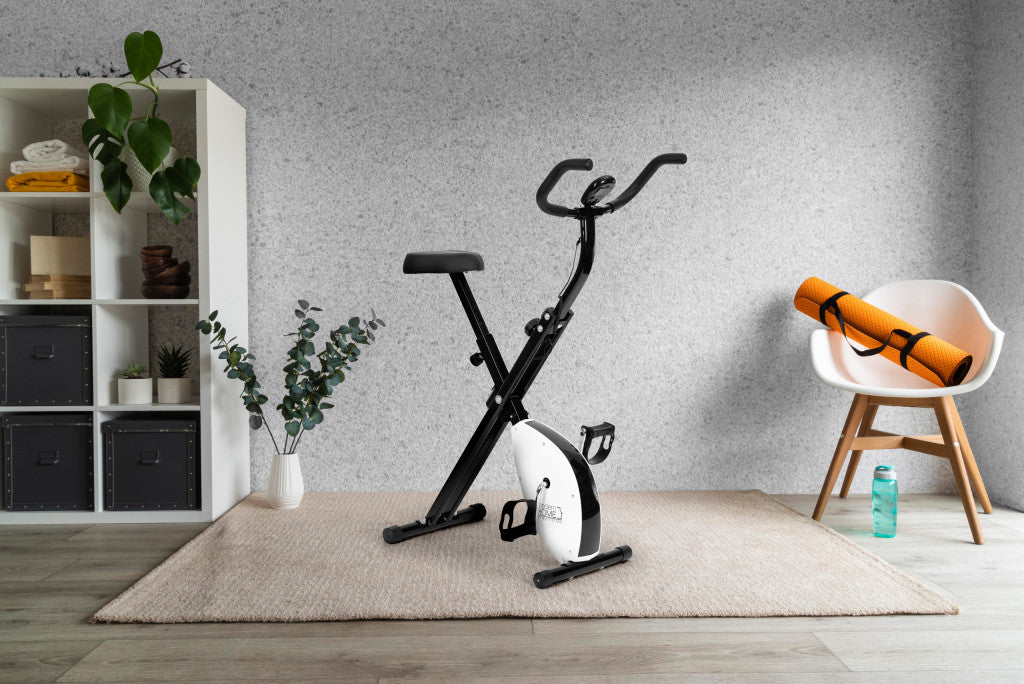 ModernHome fehér mechanikus szobakerékpár, edzőgép számlálóval és fokozatmentes állítással