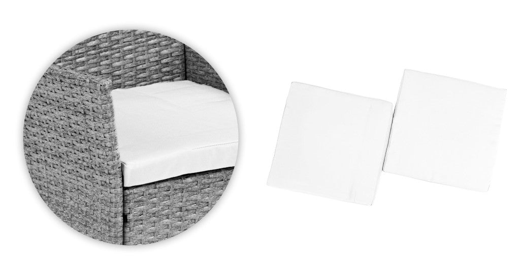 Rattan hatású kerti bútor szett – asztal és székek, szürke, MultiGarden