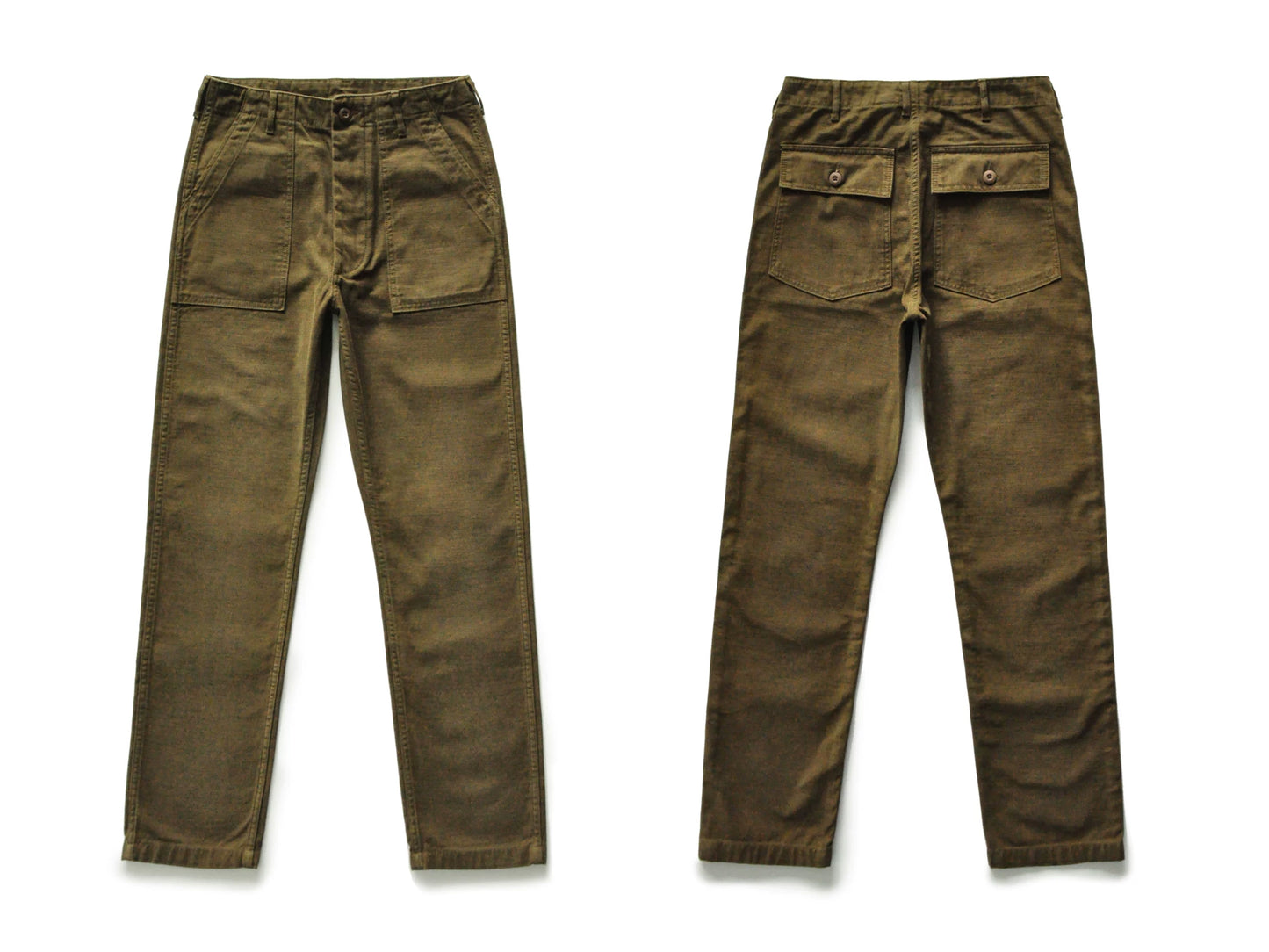 SauceZhan OG107 Utility  Katonai  Klasszikus Cargo Olive Férfi  Nadrág Szatén Pamut Egyenes Fazonú