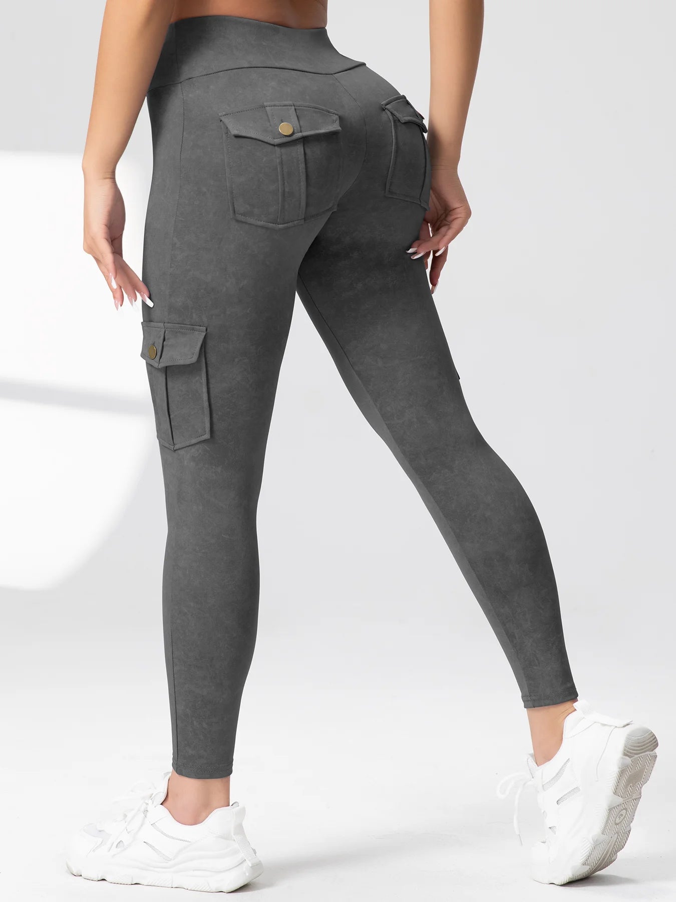 Zsebes edzőnadrág női magas derekú divatos fitnesznadrág vékony, rugalmas, kültéri, kényelmes sportleggings