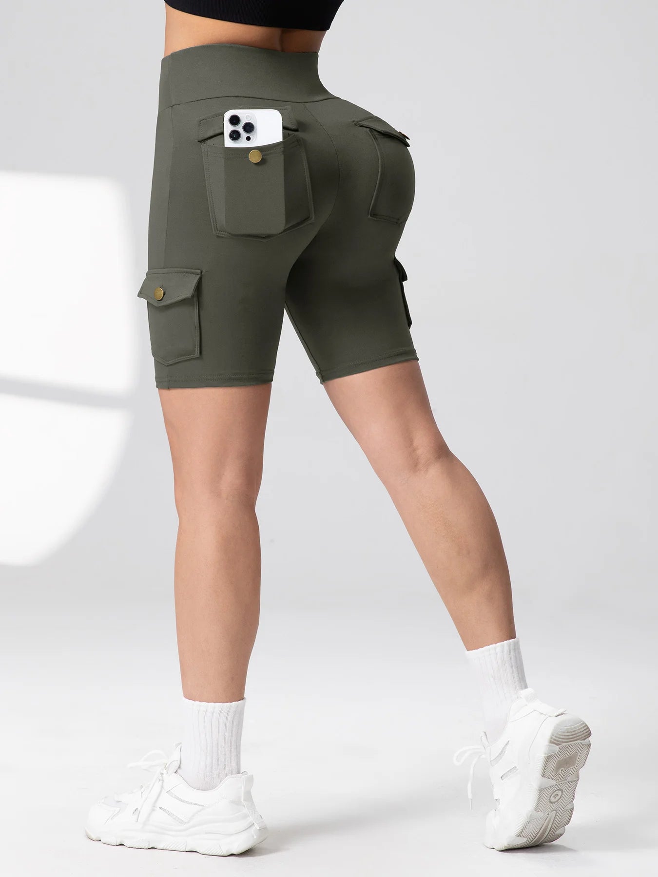 Zsebes edzőnadrág női magas derekú divatos fitnesznadrág vékony, rugalmas, kültéri, kényelmes sportleggings
